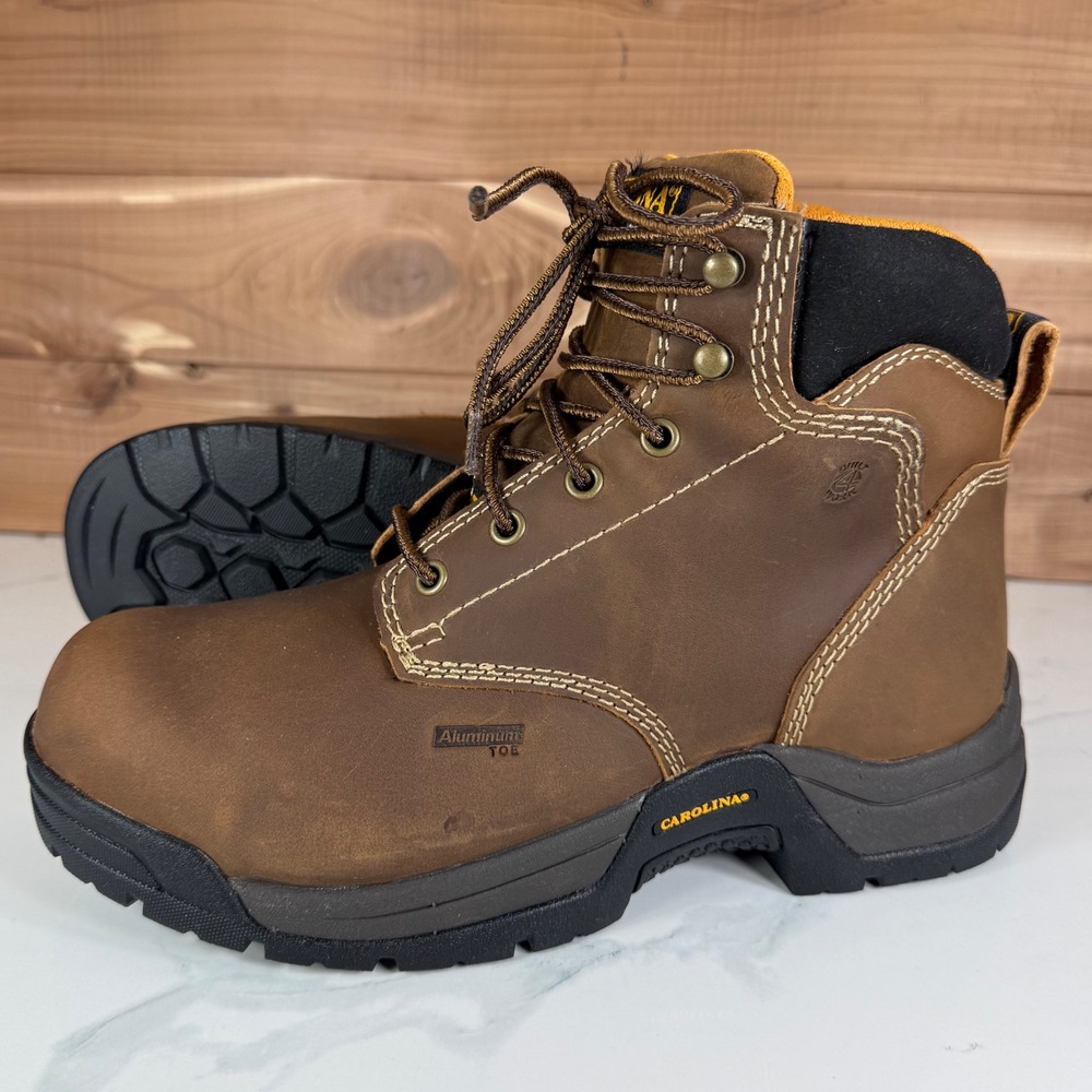 Carolina Brown Leather Aluminum Toe Work Boots EH CA1428‎ SR Women's Size 9.5 M